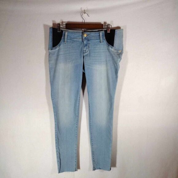 Isabel Maternity Crossover Panel Slim Ankle Pants Blue Size 8 New With Tag - Picture 1 of 12